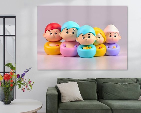 Voorbeeld van het werk in een kamer