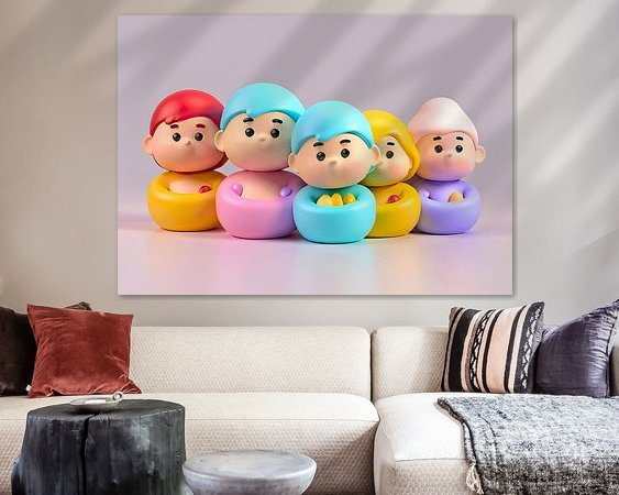 Voorbeeld van het werk in een kamer