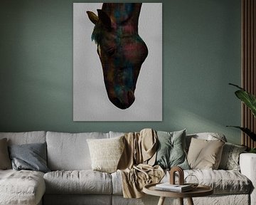 Graceful Equine Sip: Colorful Horse Head Design