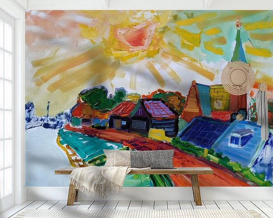 Voorbeeld van het werk in een kamer