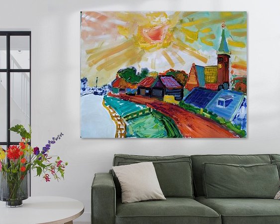 Voorbeeld van het werk in een kamer