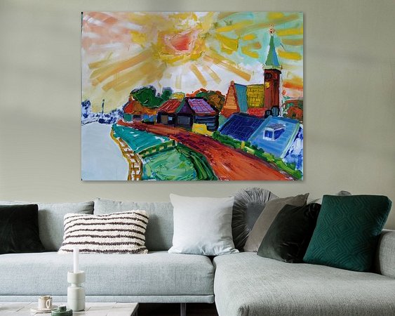 Voorbeeld van het werk in een kamer