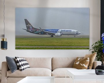 SunExpress Boeing 737 met speciaal kleurenschema. van Jaap van den Berg