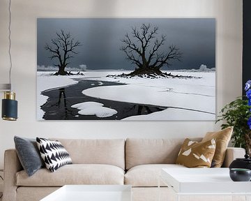 winters rivierlandschap van Nick Wendt