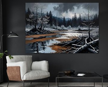 winters rivierlandschap van Nick Wendt