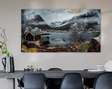 Lofoten, Landschap met hut van Nick Wendt