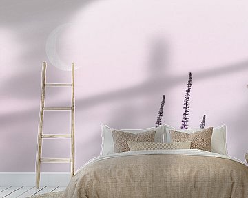 Pastel bloemen met maan van Thea