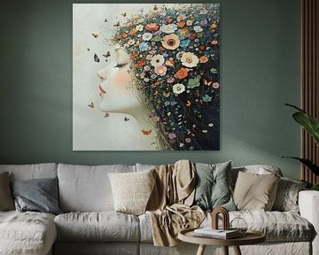 Flowers Woman by Eye catching paintings