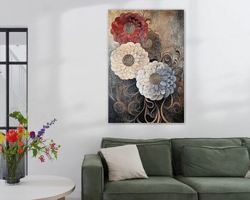 Bloemen | Sierlijke Bloemen Donkere Achtergrond van De Mooiste Kunst