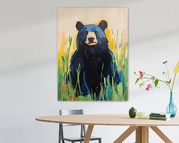 Pastel Beer | Zwarte Beer Kleurrijk van De Mooiste Kunst