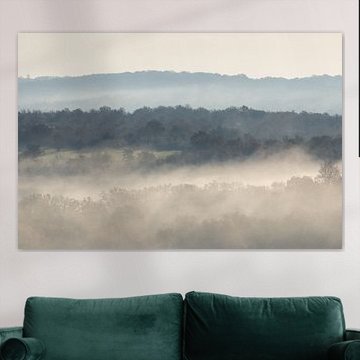 Mehrschichtige Landschaft mit Nebel