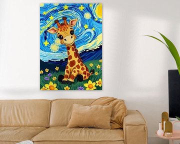 Giraffe Sterrennacht van MIROKKU