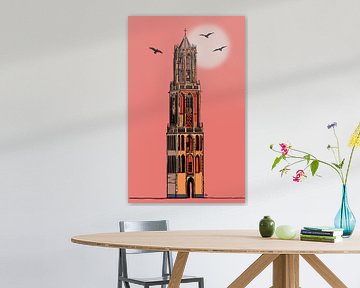 De Domtoren Utrecht in warme kleuren van Janet Edens