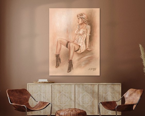 Voorbeeld van het werk in een kamer