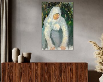 Anna Ancher, Skagen-vrouw met witte hoofddoek van Atelier Liesjes
