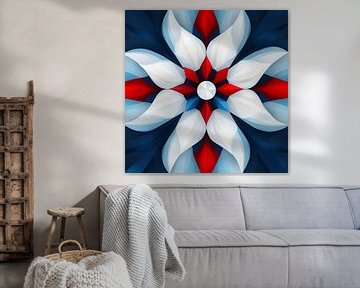Draaiende Bloemen in de Driekleur | Kaleidoscoop van Karina Brouwer