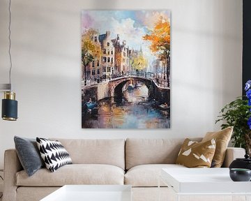 Modern Amsterdam van Abstract Schilderij