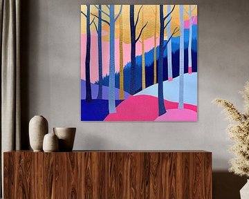 Whispers in the Alpine Glow van Abstract Schilderij