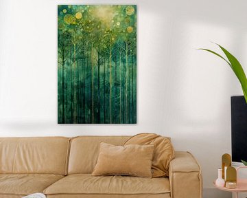 Boslandschap | Enchanted Forest Glow van Abstract Schilderij