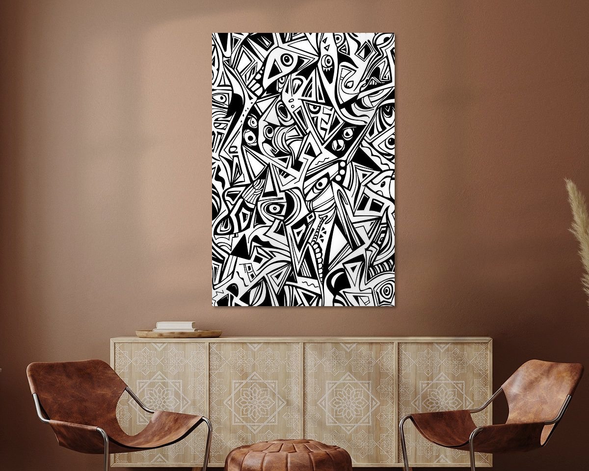 Voorbeeld van het werk in een kamer