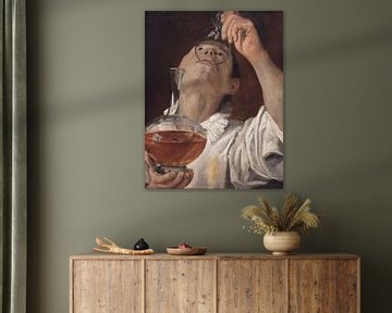 Annibale Carracci, Drinkende jongen, 1582-1583 van Atelier Liesjes