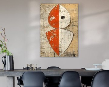 Rode Vormen | Rood Wit Abstract van Zen en Meer