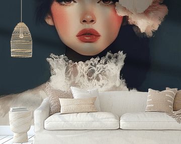 The girl with the lace top and flower in her hair by Carla Van Iersel