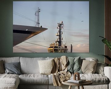 In de serie Hands on Deck op de boeg van scheepskijkerhavenfotografie