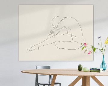 Zittend vrouwelijk naakt van Apolo Prints