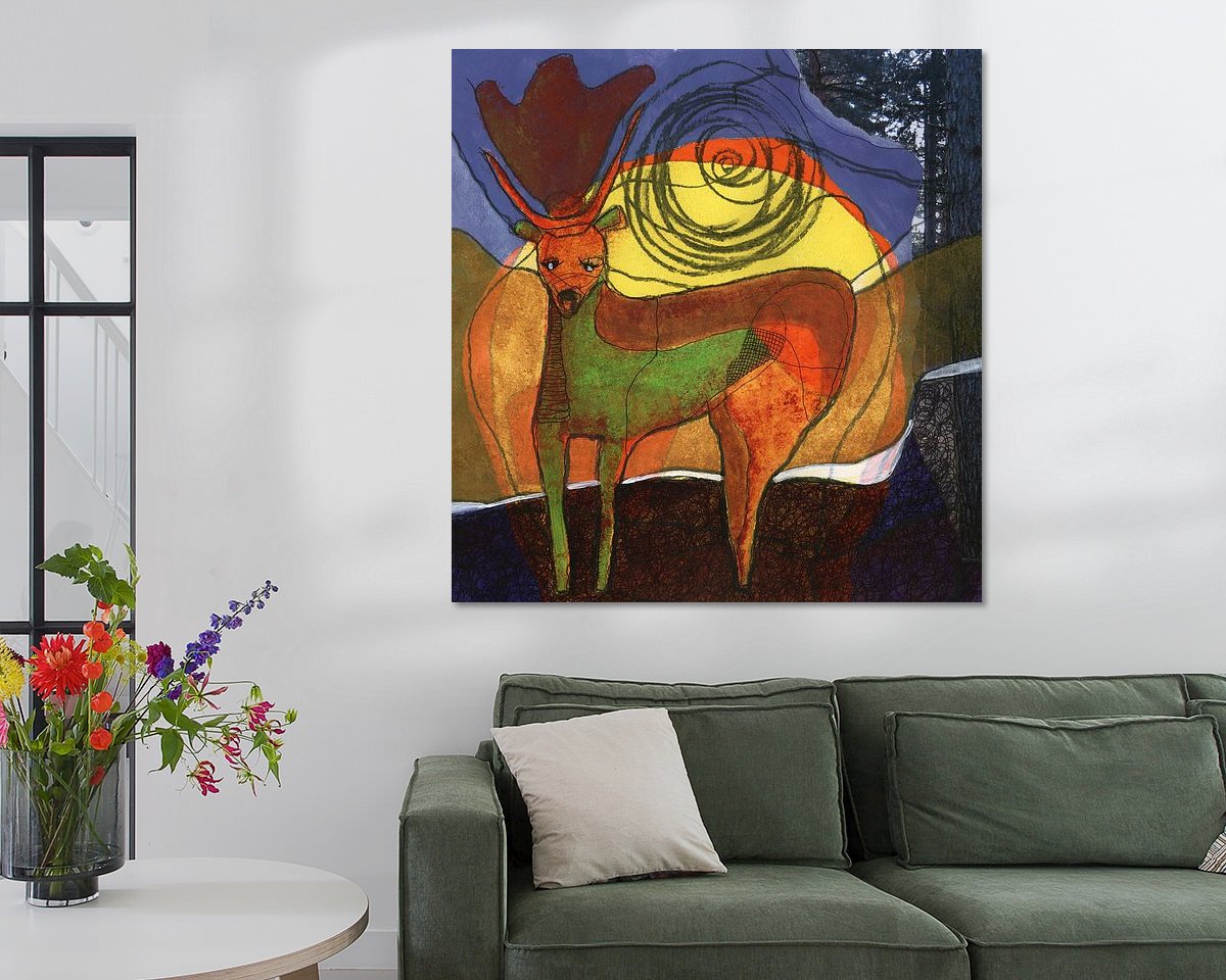 Voorbeeld van het werk in een kamer