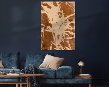 Botanisch abstract. Bamboe in okergeel. van Dina Dankers