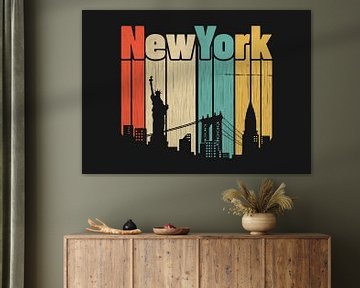 Vintage Skyline van New York van Hazen Rocky