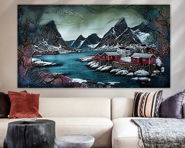 Lofotenlandschap, collage van Nick Wendt