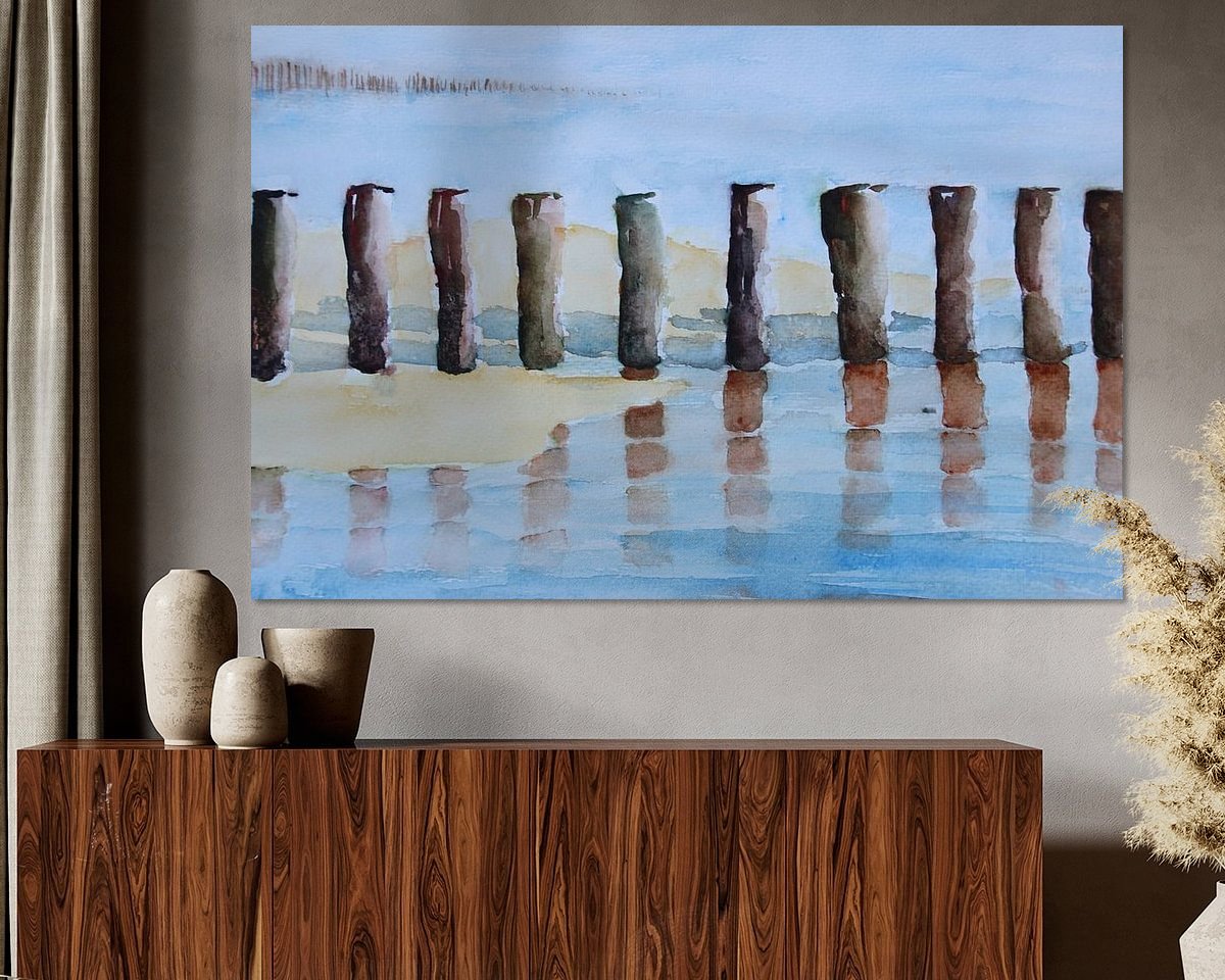 Voorbeeld van het werk in een kamer