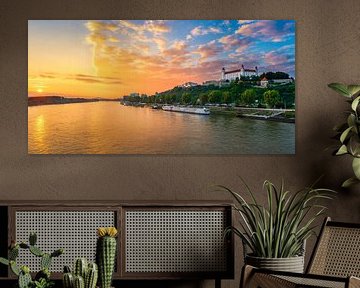 Danube and Bratislava castle, Slovakia by Michael Abid