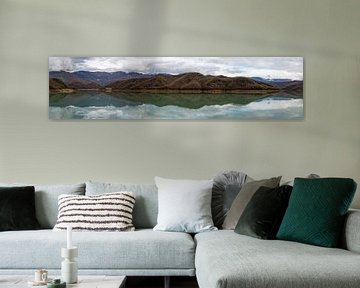 Large panorama with mountain, lake and reflections by Werner Lerooy