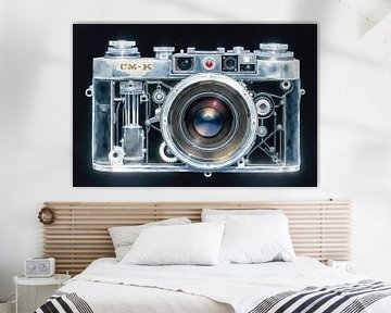 Uitsnede van een vintage slr camera met intern mechanisme van Markus Gann
