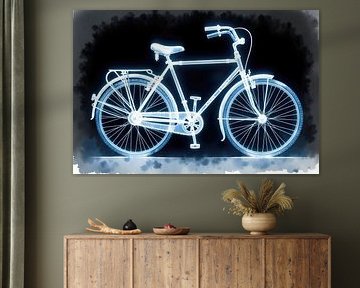 Gloeiende fiets in donkere kamer x-ray stijl