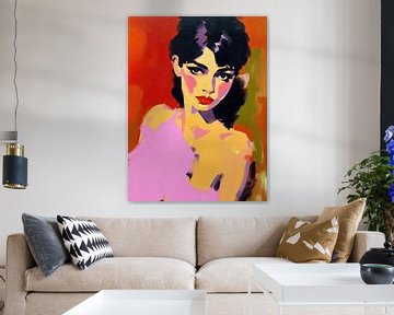 Kleurrijk Gezicht | Abstract Vrouwengezicht in Kleur van De Mooiste Kunst