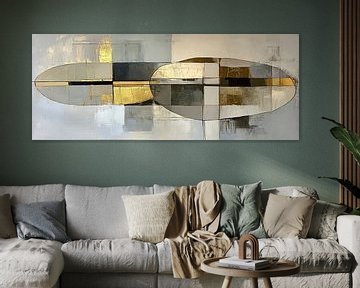 Goud Grijs | Abstracte Harmonie in Goud van Zen en Meer