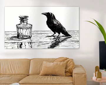 Corbeau et bouteille sur Frank Heinz