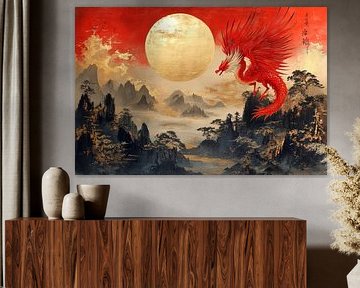 Japanse draak schilderij van Egon Zitter