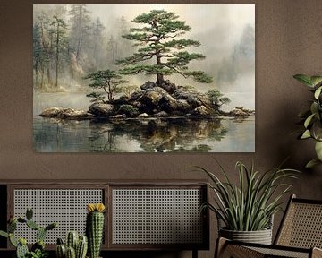 Île japonaise avec des arbres sur Egon Zitter