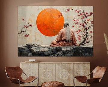 monk with rising sun by Egon Zitter