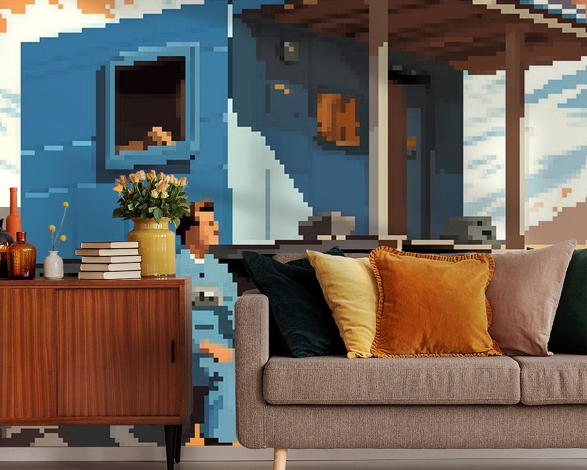 Voorbeeld van het werk in een kamer