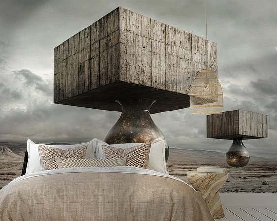 Voorbeeld van het werk in een kamer