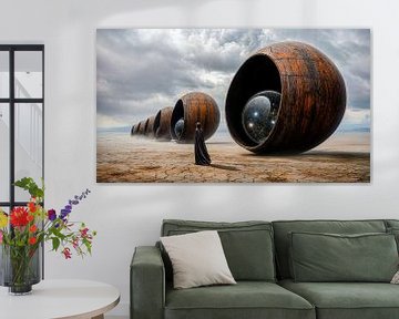 De roestige bollen van het universum van Klaus Tesching - Art-AI
