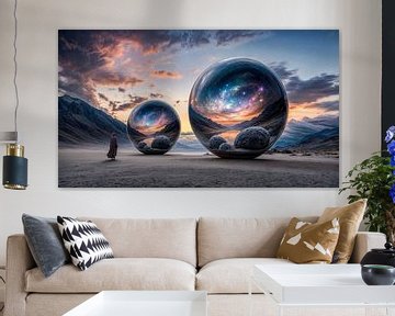 Sferen van kosmische reflectie van Klaus Tesching - Art-AI
