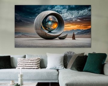 De bol van kosmische reflectie van Klaus Tesching - Art-AI