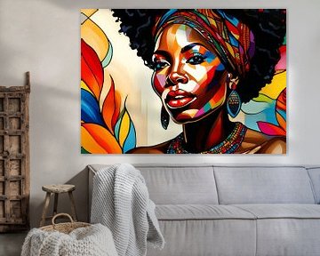 Kleurrijk portret van een vrouw van BRZ999